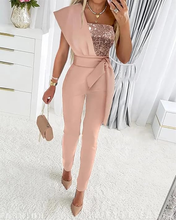 Abito cocktail a Pagliaccetto Estivo Elegante Senza Maniche