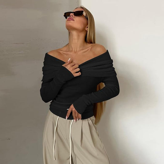 Basic Top Leggero Autunno Inverno Casual T-Shirt taglia unica