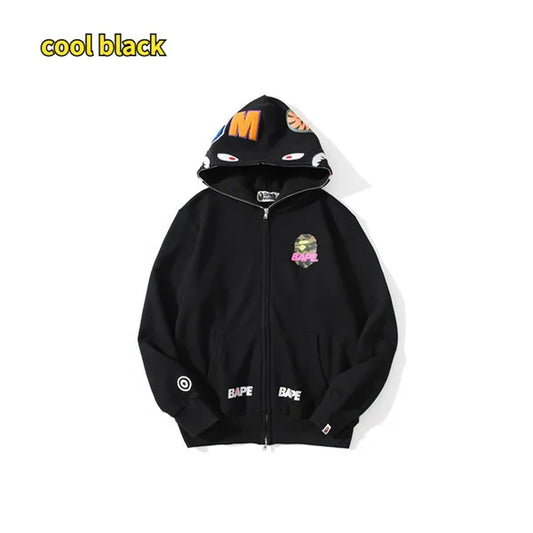 Felpa Camouflage Shark 3D Zipper con cappuccio Cappotto per donna