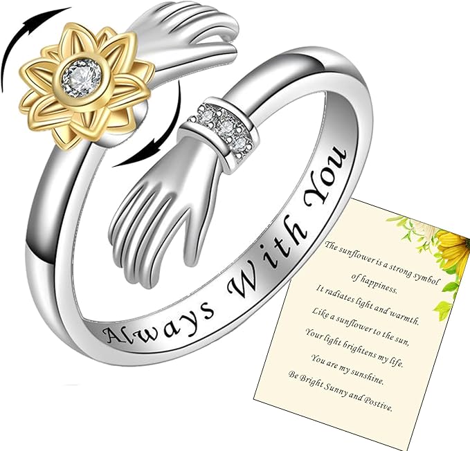 Anello da donna in argento Sterling 925, con scritta "I Love You Forever Love You