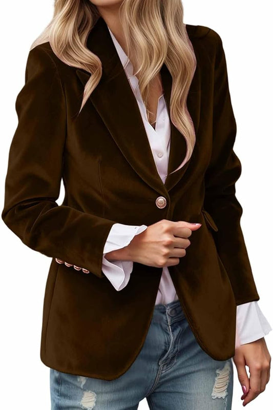 Blazer, giacca da donna in velluto, tinta unita