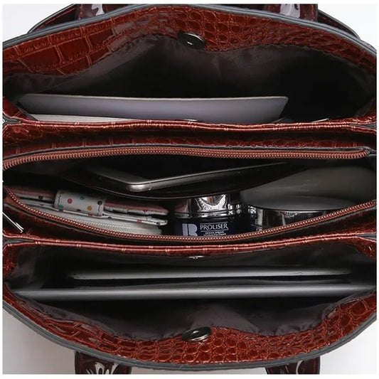 Nuova borsa a tracolla ad alta capacità in pelle alligatore