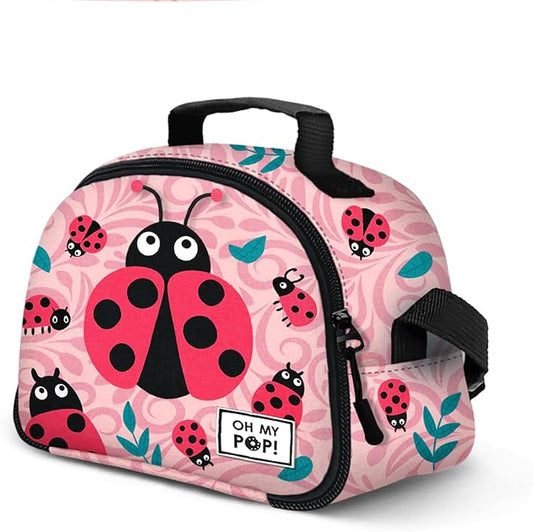 Oh My Pop! Ladybug-Porta Merenda Thermal Lunch Bag, Rosa
