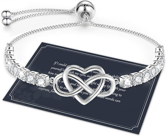 Bracciale Donna Argento 925 con Infinito Cuore