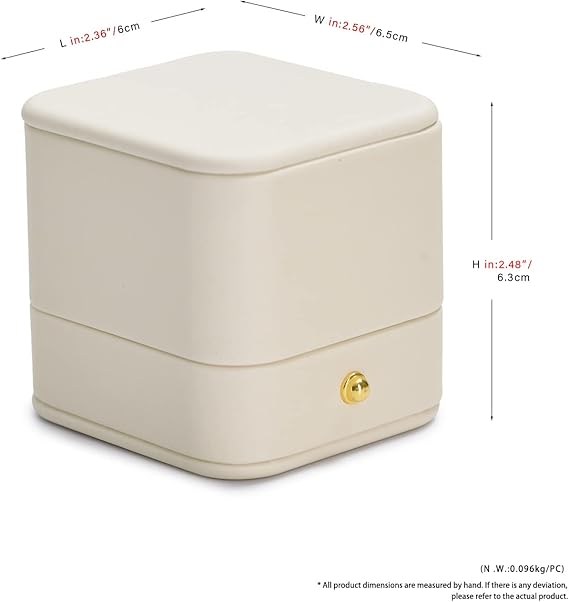 Papten scatola porta anelli, scatola porta anelli bianca porta gioielli per matrimonio proposta di matrimonio San Valentino