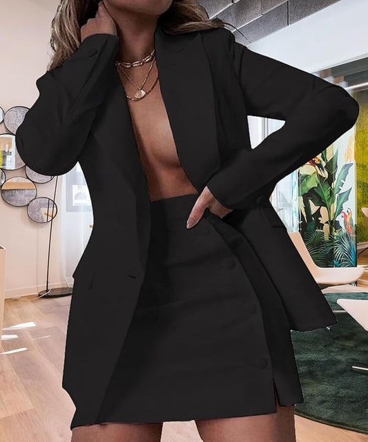 Blazer Aperte sul Davanti minigonne con Spacco Laterale