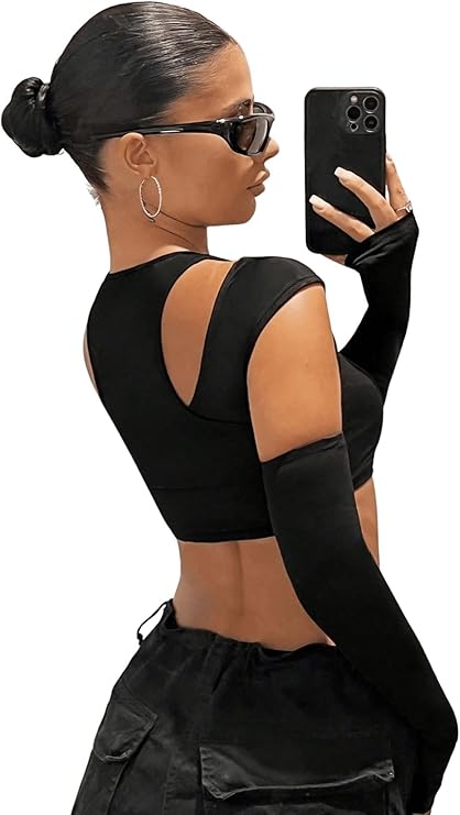 Top da donna Cut Out con scollo Y2k