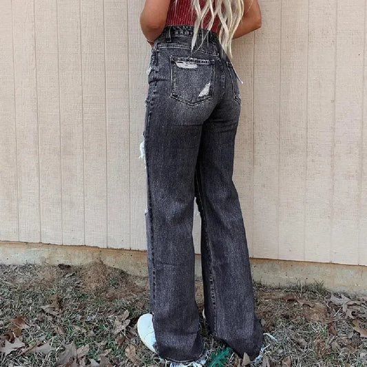 JEANS VITA BASSA GAMBA LARGA 3 VARIANTI DI COLORE