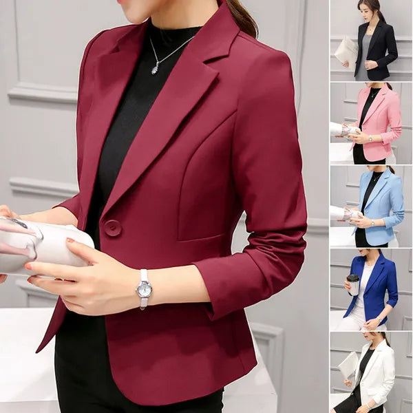 Moda donna casual moda slim fit business giacca basic tailleur da donna blazer da lavoro