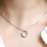 Bellissima collana donna in silver 925 con pendente a anello