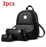 3 pezzi/set moda donna bowknot zaino in pelle PU zaino casual borsa a portafoglio da donna