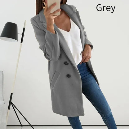 Moda Blazer Plus Size S-5XL Manica lunga Abito aperto sul davanti Tinta unita Office Lady Solid Blazer Donna Casual Oversize Blazer lungo Cardigan Giacche Cappotto