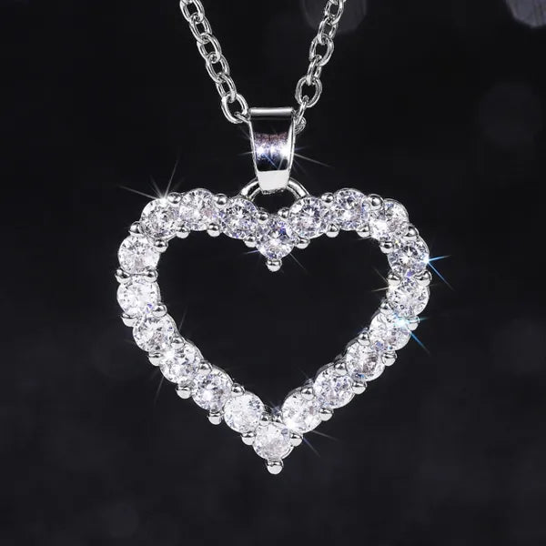 Romantica collana donna con pendente a cuore in silver 925