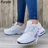 Scarpe da ginnastica casual da donna nuove Scarpe sportive con zeppa con lacci Scarpe in mesh traspirante Scarpe antiscivolo Scarpe da ginnastica con plateau Scarpe da tennis Taglia 35-43