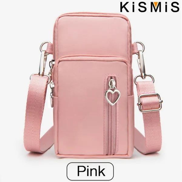 KISMIS 1PC Moda Donna Borsa sportiva quadrata Mini custodia per cellulare Borse a tracolla a tracolla Borsa da braccio, adatta per sport, corsa, fitness, viaggi, regali, lavoro, appuntamenti