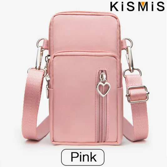 KISMIS 1PC Moda Donna Borsa sportiva quadrata Mini custodia per cellulare Borse a tracolla a tracolla Borsa da braccio, adatta per sport, corsa, fitness, viaggi, regali, lavoro, appuntamenti