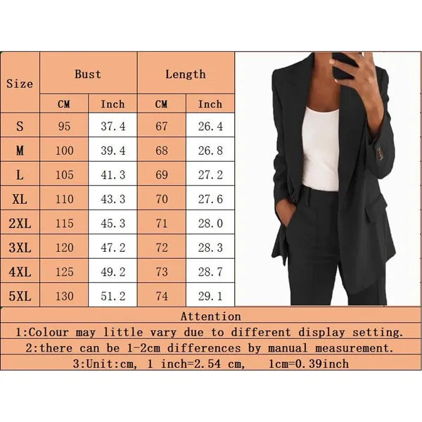 Blazer a maniche lunghe taglie forti moda donna tinta unita risvolto abiti slim cardigan ufficio signore giacche casual cappotto S-5XL