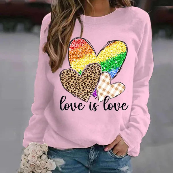 Nuovi vestiti da donna Moda Pullover a maniche lunghe Top Casual Faith Hope Love Maglione stampato Outdoor Girocollo Felpe da ginnastica