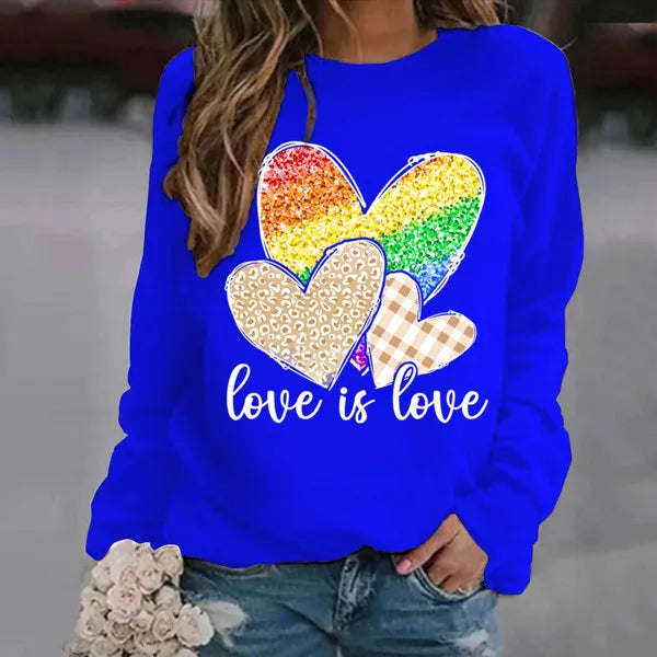 Nuovi vestiti da donna Moda Pullover a maniche lunghe Top Casual Faith Hope Love Maglione stampato Outdoor Girocollo Felpe da ginnastica