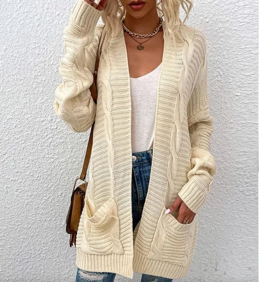 Cardigan da donna a righe a righe autunno inverno autunno inverno moda femminile casual allentato opaco giacca a maniche lunghe cardigan cappotto da donna