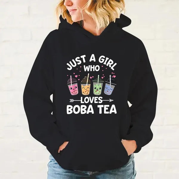 Novità Just A Girl Who Loves Boba Tea Felpe con cappuccio Donna fashion in 4 varianti differenti