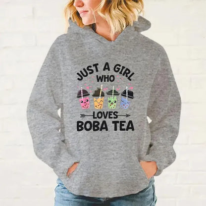 Novità Just A Girl Who Loves Boba Tea Felpe con cappuccio Donna fashion in 4 varianti differenti