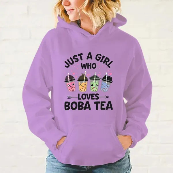 Novità Just A Girl Who Loves Boba Tea Felpe con cappuccio Donna fashion in 4 varianti differenti