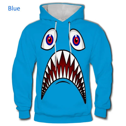 Bape Shark Felpa con cappuccio con stampa 3D Casual Hip-hop Stampa Felpa con cappuccio sportiva da donna Felpa con cappuccio unisex Shark