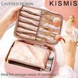 KISMIS 1PC Borsa per il trucco Borsa da viaggio per il trucco Organizer Borsa per il trucco Borse per il trucco per le donne Scatola per il trucco Borse per cosmetici con scompart