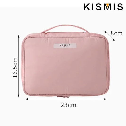 KISMIS 1PC Borsa per il trucco Borsa da viaggio per il trucco Organizer Borsa per il trucco Borse per il trucco per le donne Scatola per il trucco Borse per cosmetici con scompart