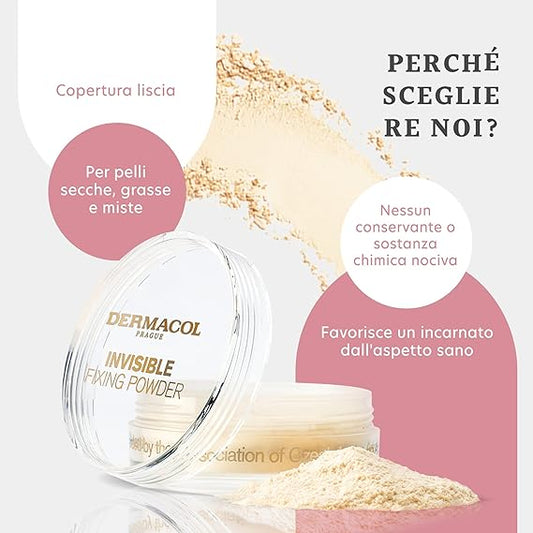 Dermacol Invisible Fixing Powder Natural Fondotinta in Cipria (Light)