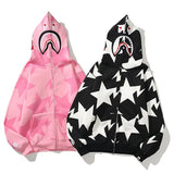 New Fashion Bape Shark Giacca con cappuccio Giacca Shark Giacca con cappuccio e zip Star