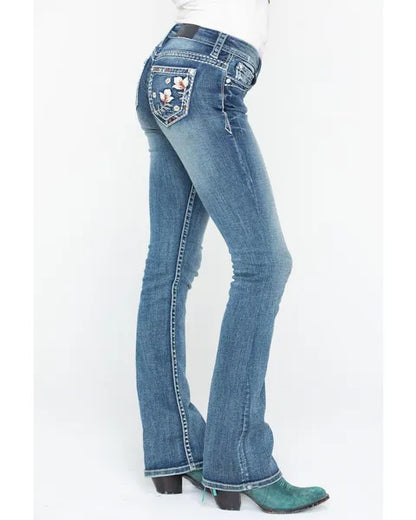 JEANS SLIM RICAMATI