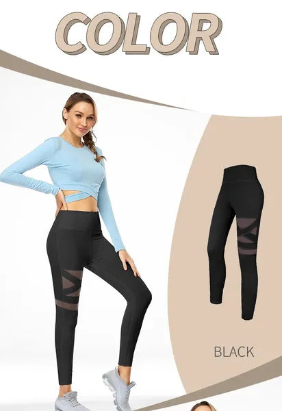 Pantaloni da yoga da donna a vita alta Leggings da palestra Sport Energy Fitness  da allenamento per donna da allenamento per corsa