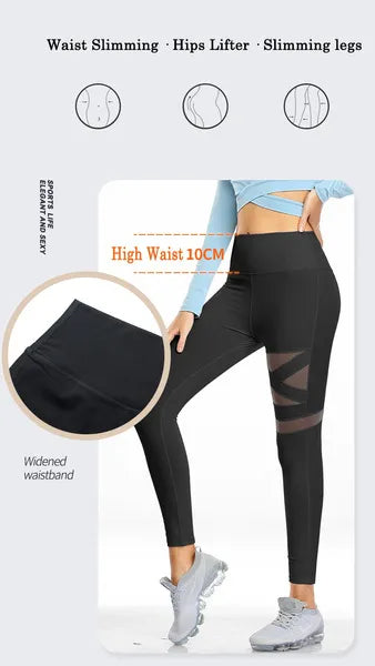 Pantaloni da yoga da donna a vita alta Leggings da palestra Sport Energy Fitness  da allenamento per donna da allenamento per corsa