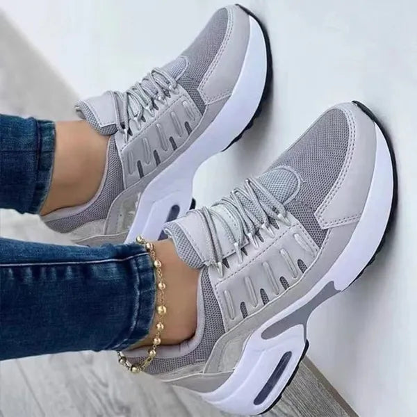 Nuove scarpe da ginnastica in mesh traspirante da donna Scarpe da corsa antiscivolo Moda Suola spessa Stringate da corsa ammortizzanti Scarpe da jogging casual per fitness all'aperto  da tennis ultra leggere Taglie forti 35-43