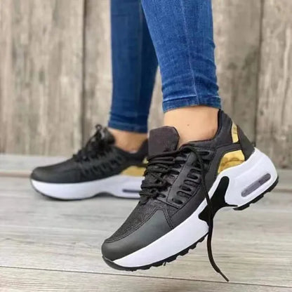 Nuove scarpe da ginnastica in mesh traspirante da donna Scarpe da corsa antiscivolo Moda Suola spessa Stringate da corsa ammortizzanti Scarpe da jogging casual per fitness all'aperto  da tennis ultra leggere Taglie forti 35-43