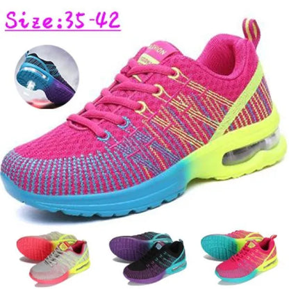 Sneakers da donna Leggere Cuscino d'aria Scarpe da palestra Moda Traspiranti Camminate Corsa Sport atletici