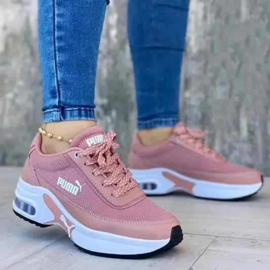 Scarpe da ginnastica da donna Scarpe sportive traspiranti con lacci con cuscino d'aria casual da tennis