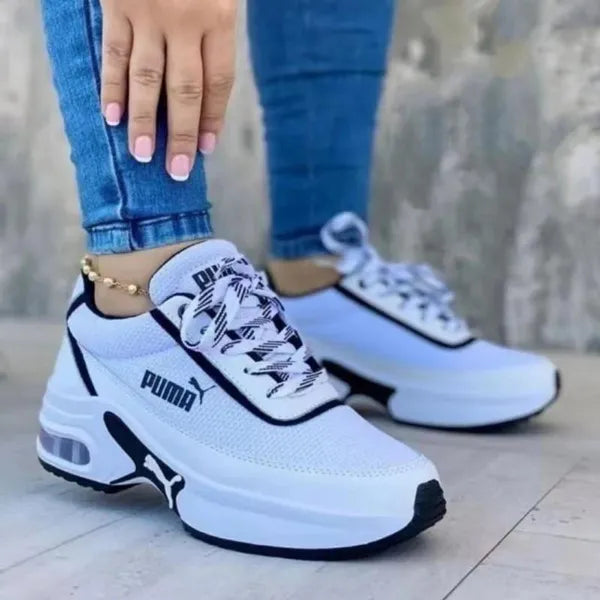 Scarpe da ginnastica da donna Scarpe sportive traspiranti con lacci con cuscino d'aria casual da tennis