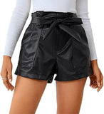 Shorts Donna in Ecopelle con Tasca Vita Alta Sexy PU