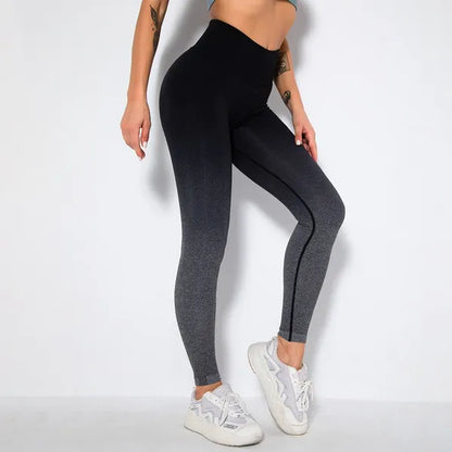 Leggins push up Sport Donna Collant da corsa fitness sfumato Abbigliamento da palestra per donna Pantaloni energetici