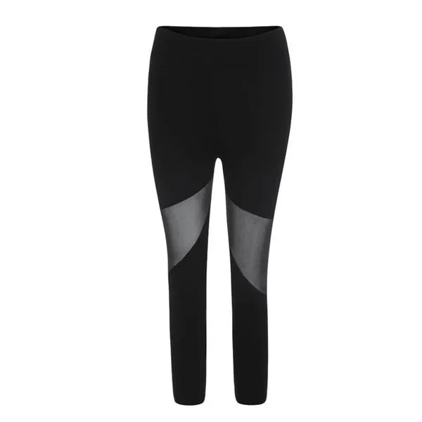 Leggings sportivi patchwork in rete da donna Pantaloni a vita alta super fashion