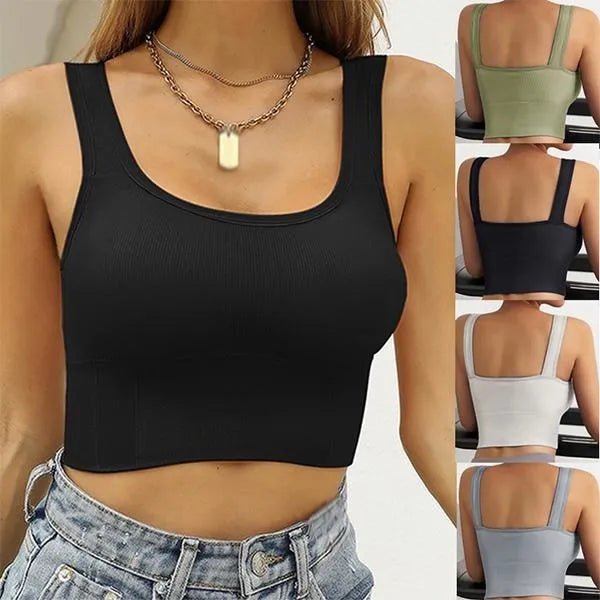 T-shirt da donna alla moda senza maniche canotta crop top donna canotta elasticizzata attillata canotta da donna streetwear