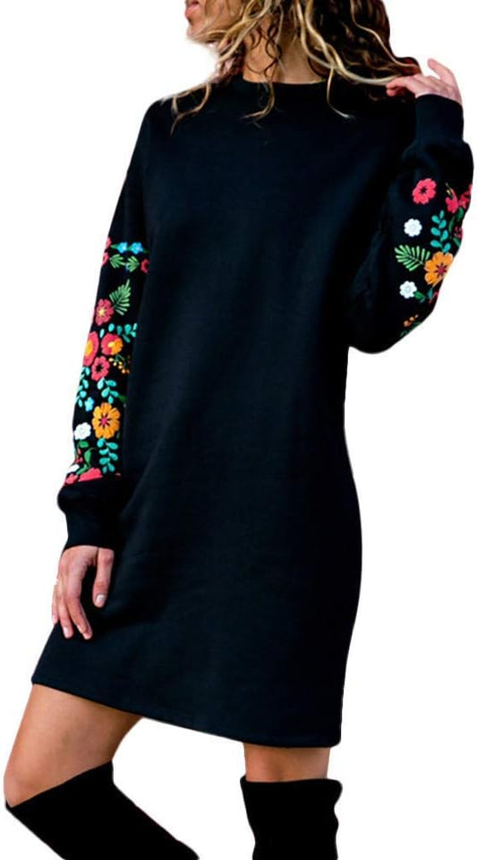 Abito a maglia da donna, invernale, a maniche lunghe, lunghezza al ginocchio