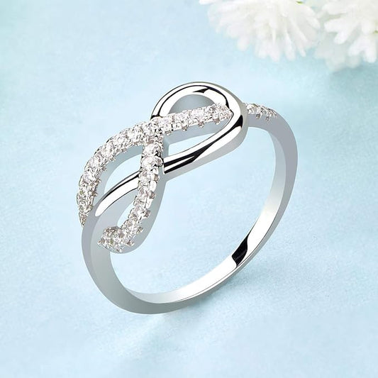 Anello Infinito Argento 925 Donna con Zirconia Cubica