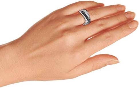 Anello a Fascia Incrociata X con Zirconi Cubici CZ Pavé Bicolore in Argento Sterling .925