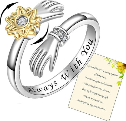 Anello da donna in argento Sterling 925, con scritta "I Love You Forever Love You