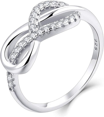 Anello Infinito Argento 925 Donna con Zirconia Cubica