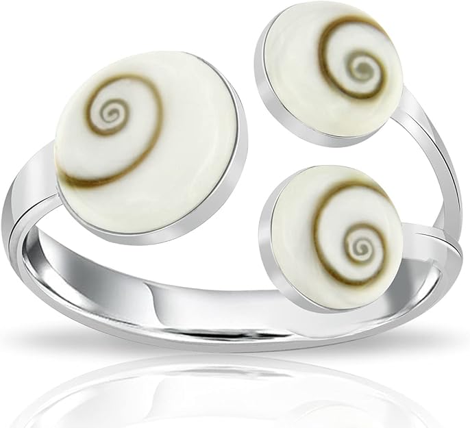 Planetys - Anello in argento 925/1000 con 3 madreperla